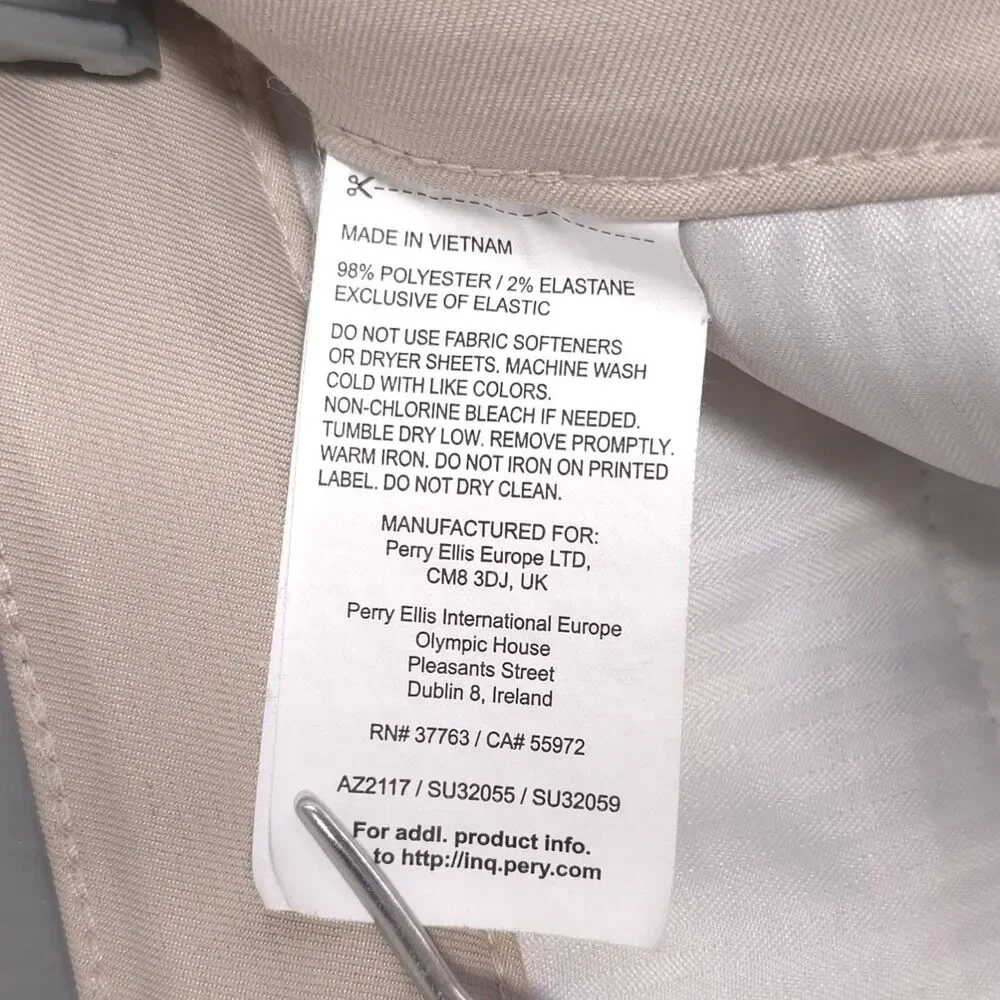 PGA TOUR Kids Boys Pants 10-12 Golf Beige Flats Front‎ Stretch Chino Casual